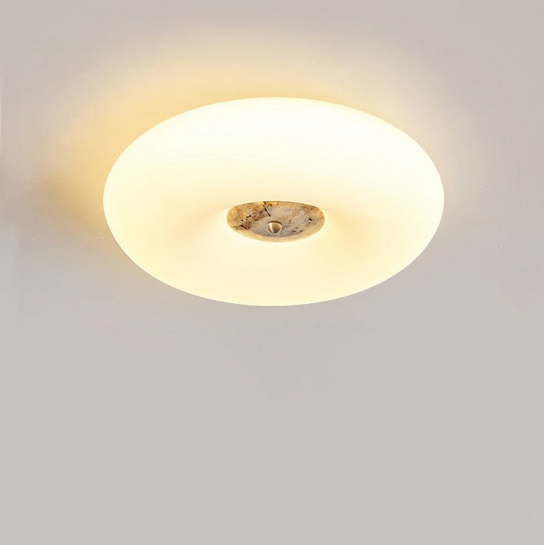 Flen Yellow Travertine Ring Ceiling Light