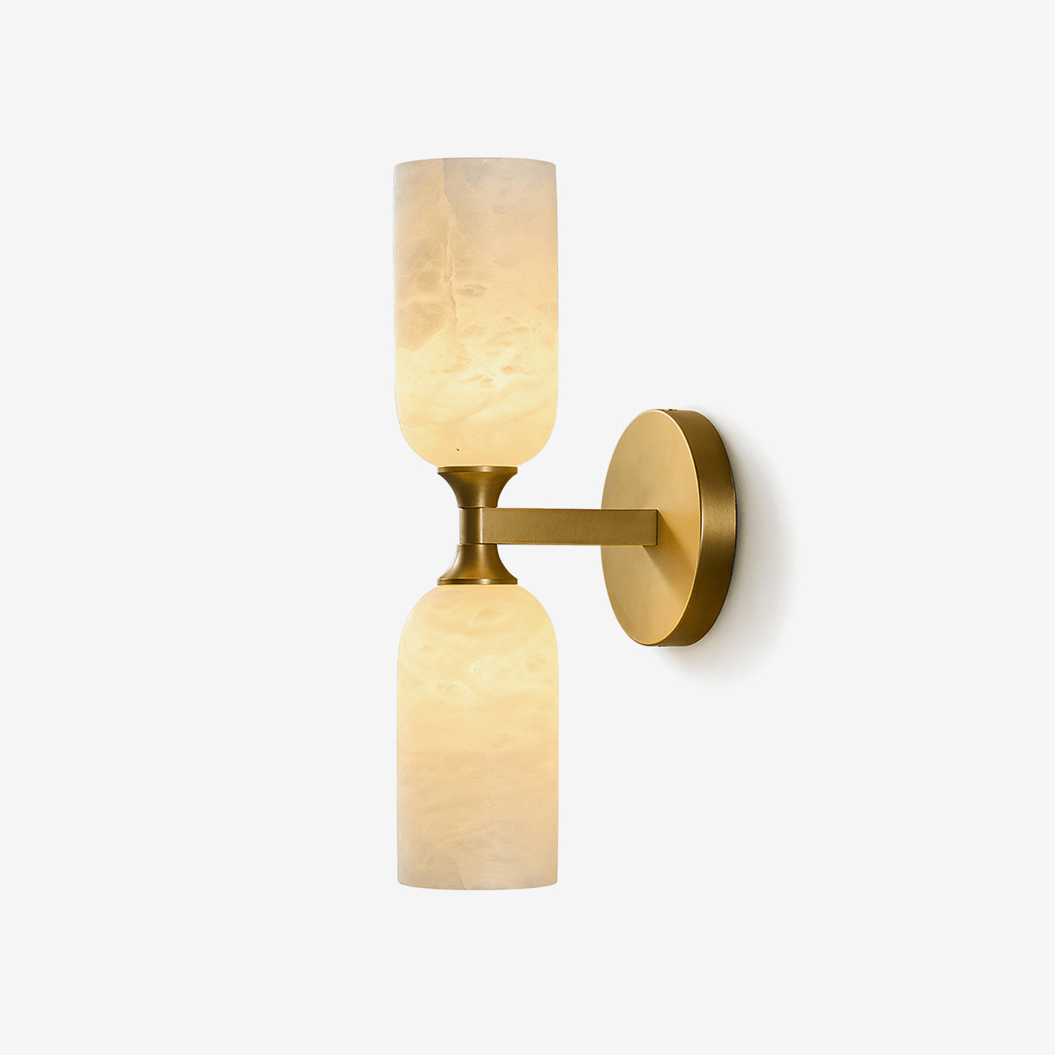 Sabriel Solmira Twin Alabaster Wall Sconce