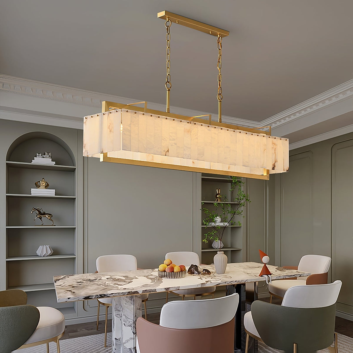 Nivivenne Rectangular Alabaster Pendant Light