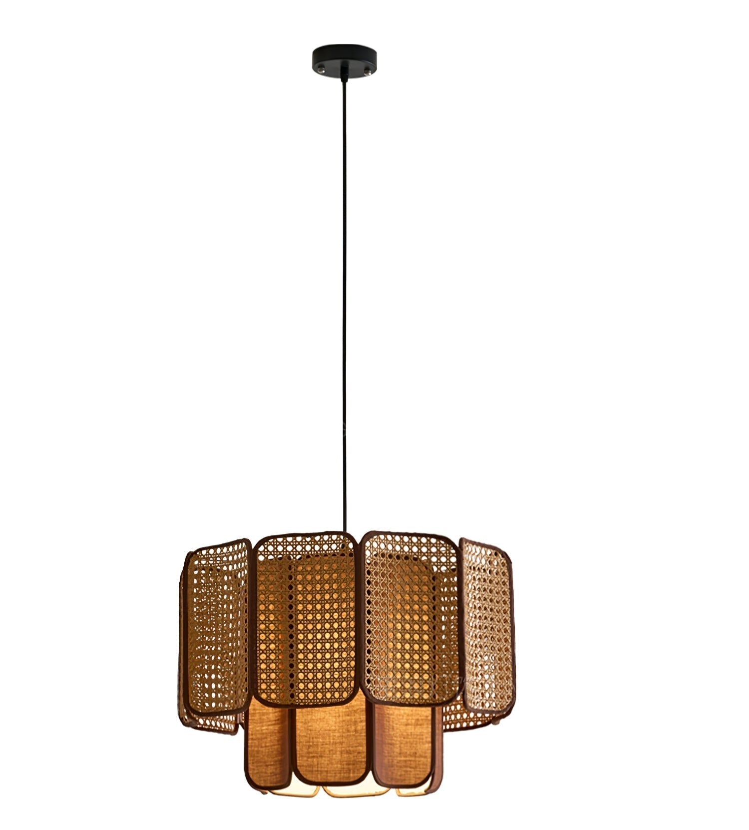 Cane Vintage Fabric Pendant Lamp