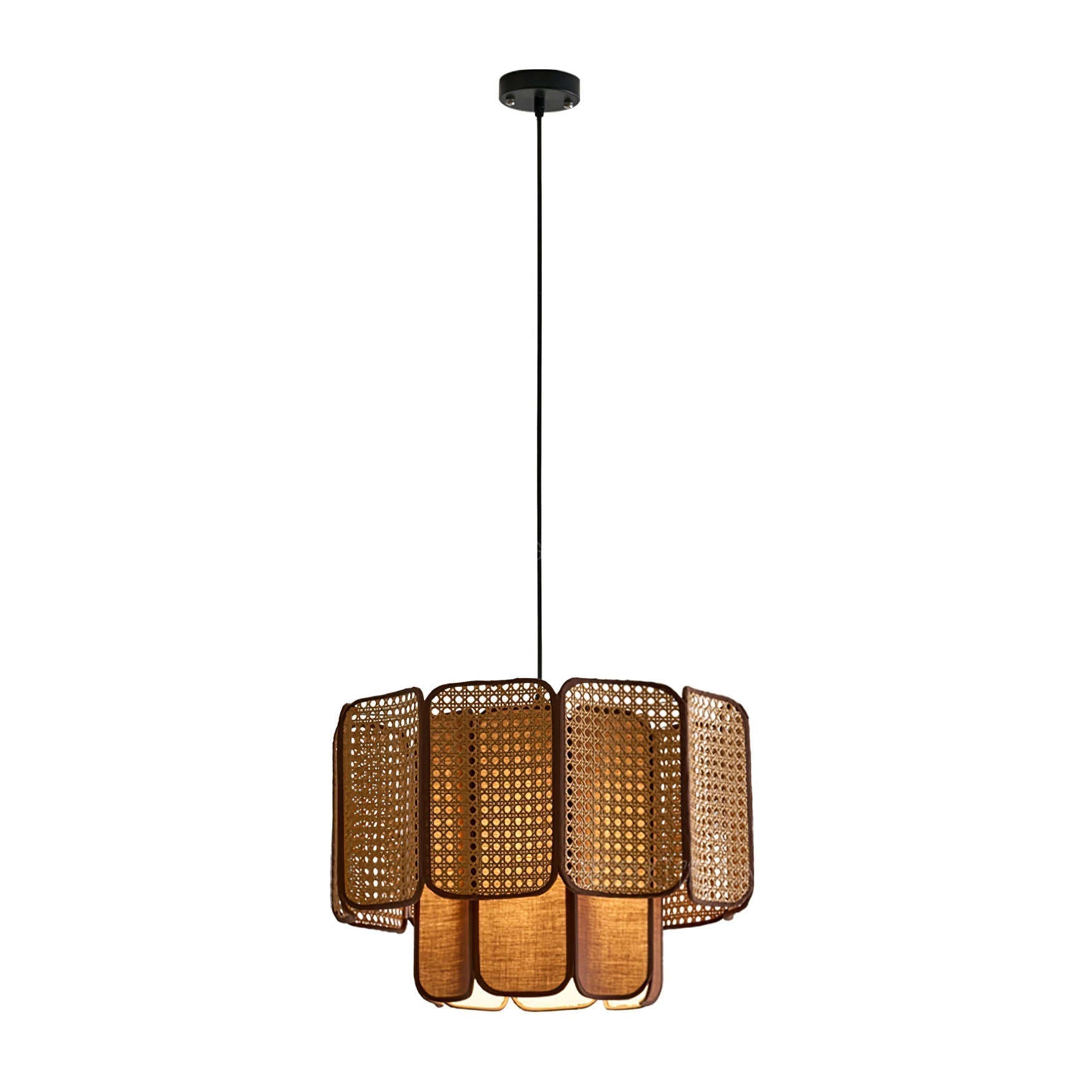 Cane Vintage Fabric Pendant Lamp