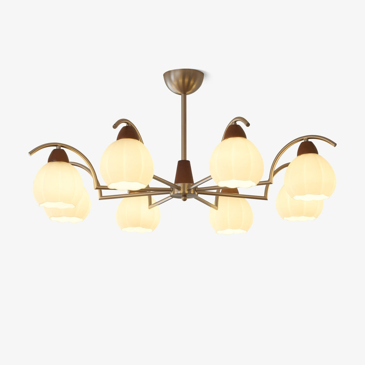 Ilaeiel Traditional Elegance Bloom Wood Glass Chandelier