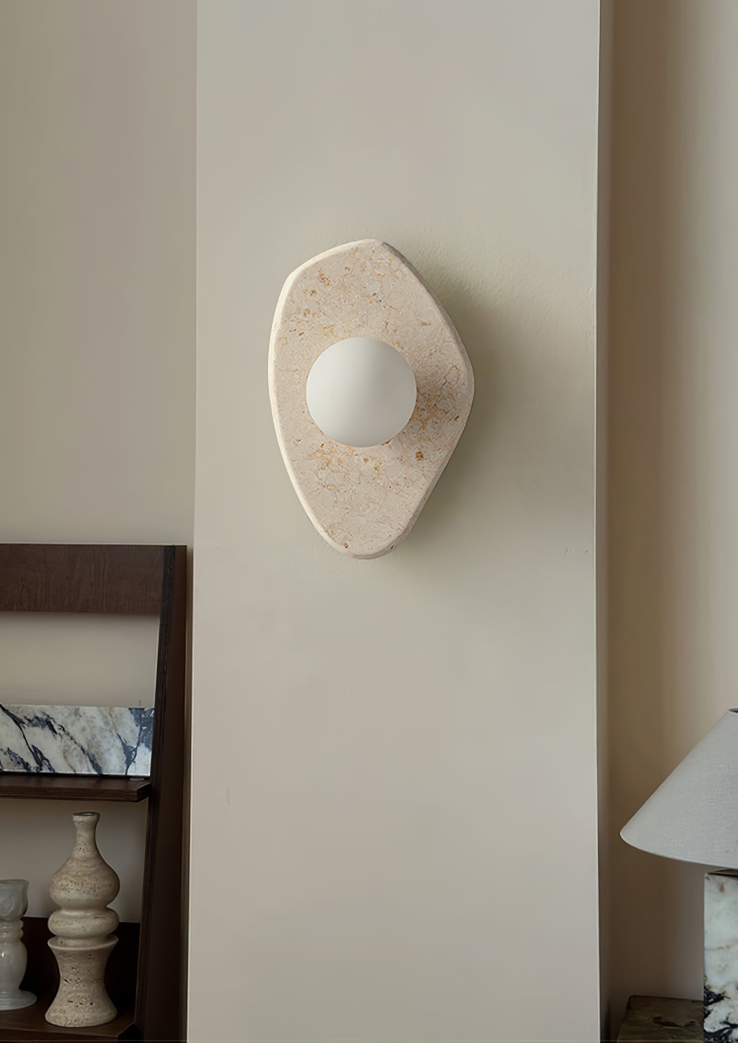 Pebble Rustic Marble Wall Light