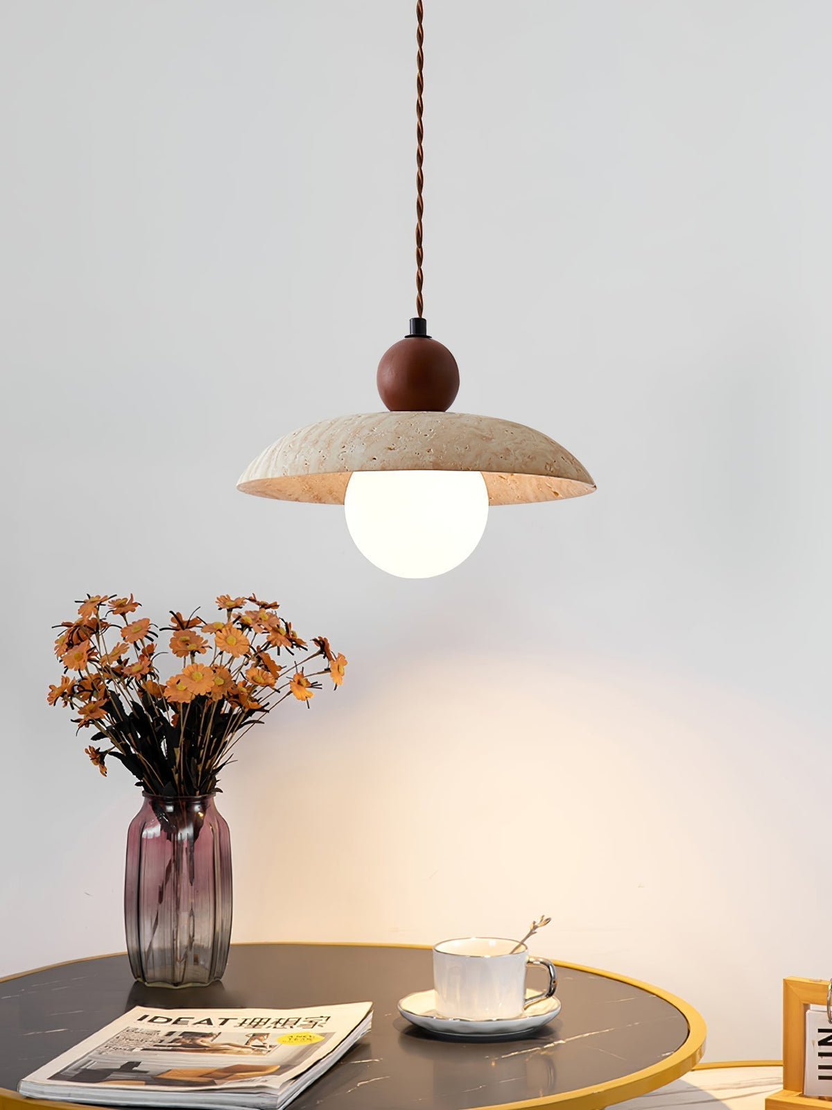 Nerix Travertine Pendant Light