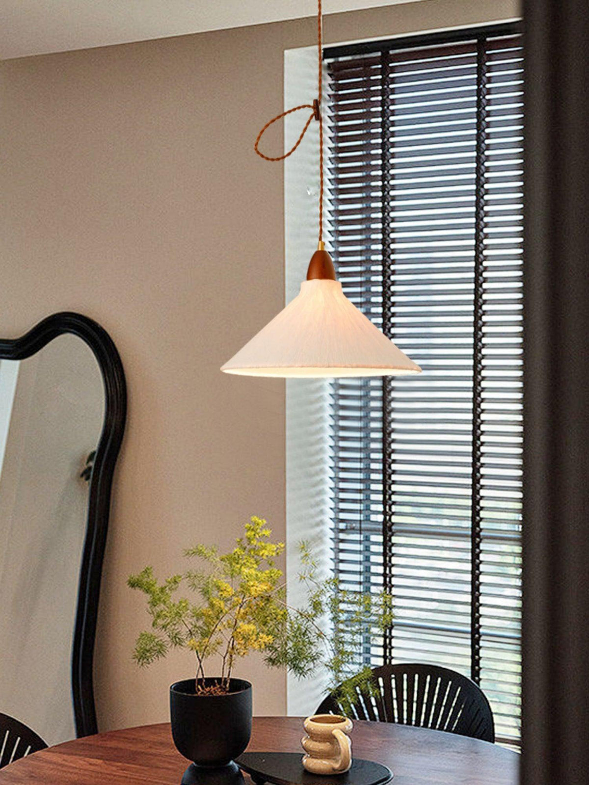 Locan Paper & Wood Pendant Lamp
