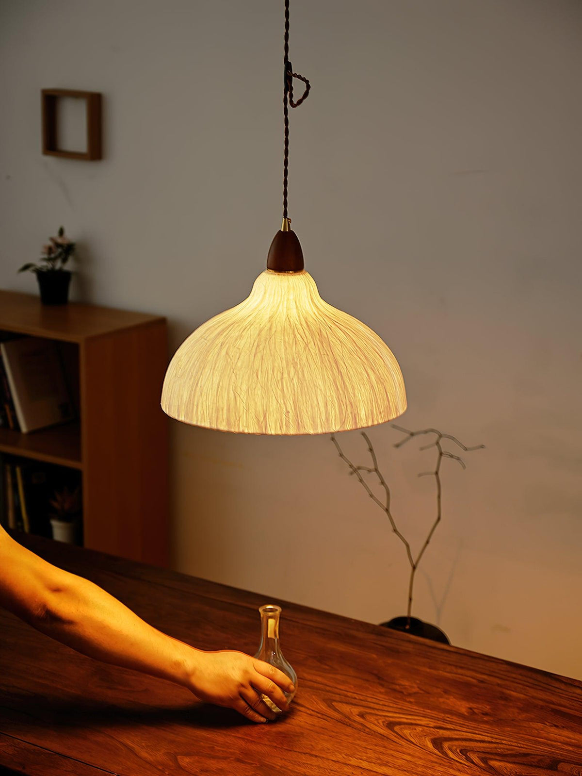 Locan Paper & Wood Pendant Lamp