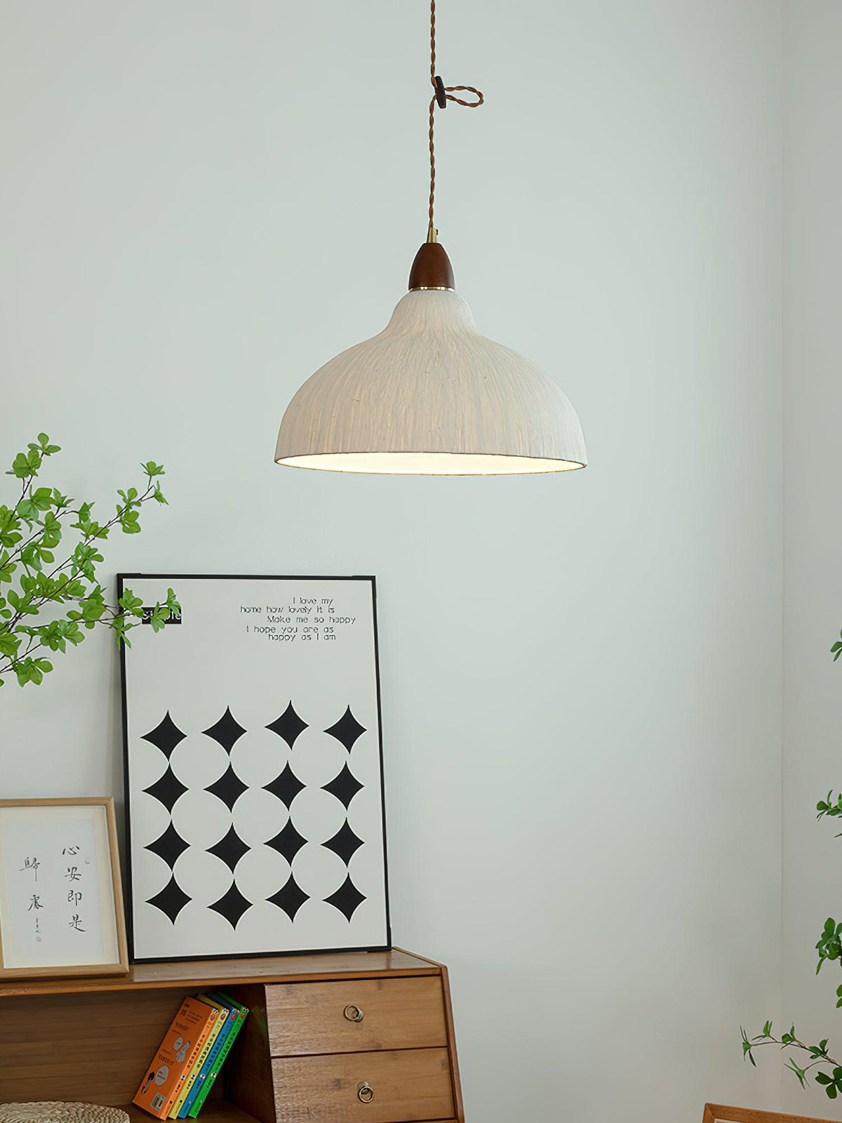 Locan Paper & Wood Pendant Lamp
