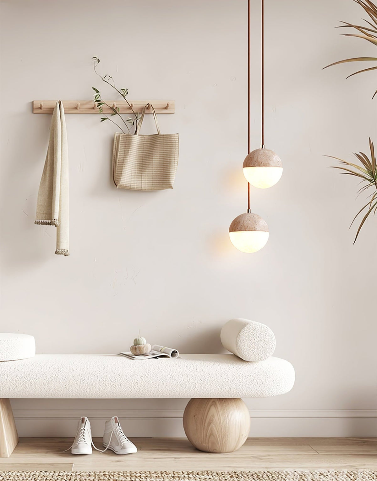 Soren Minimalist Travertine Pendant Light