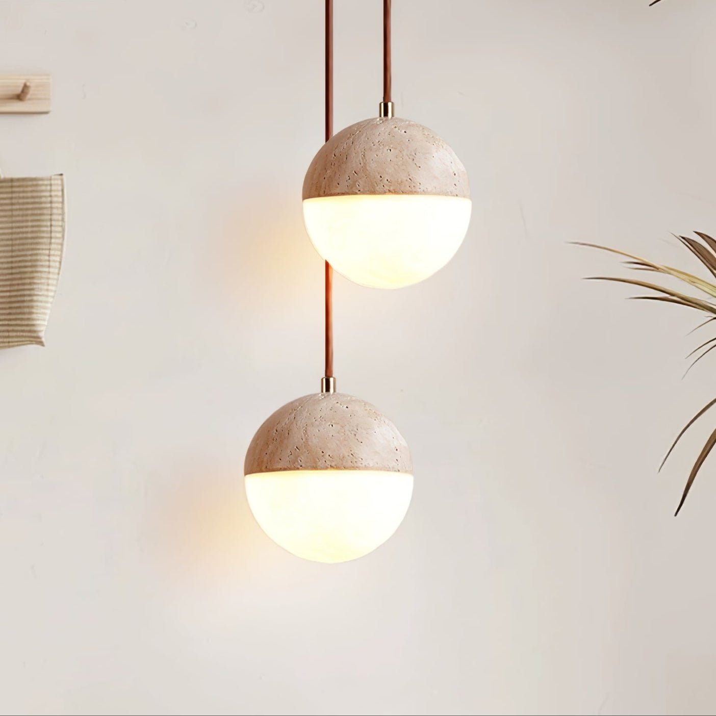 Soren Minimalist Travertine Pendant Light