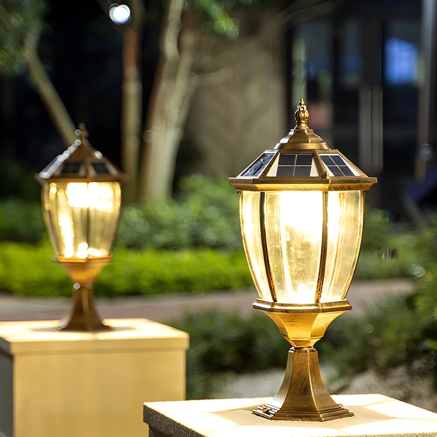 Cezoria Unique Solar Glass Lantern Outdoor Lamp