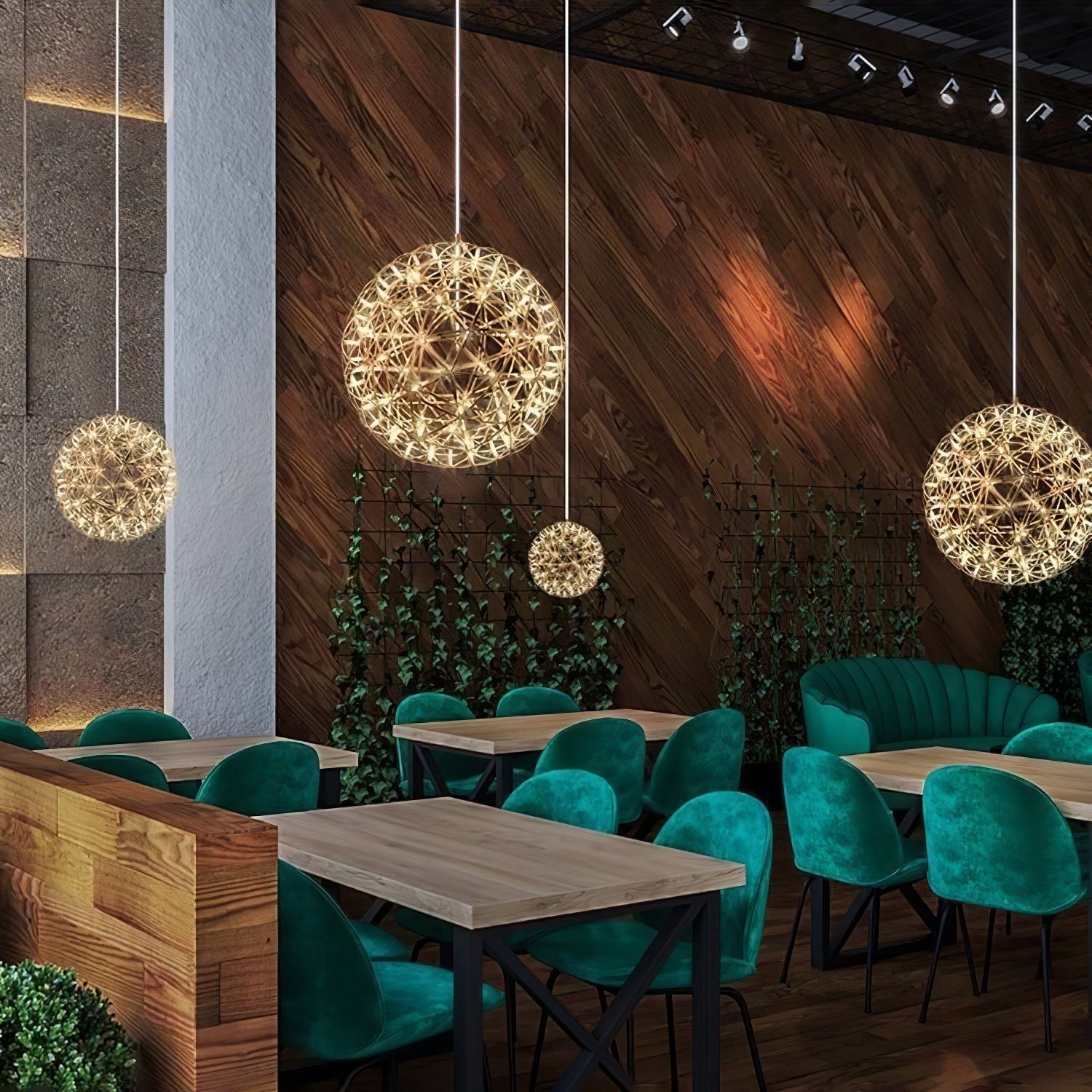 Delcourt Silver Spark Ball Pendant Light