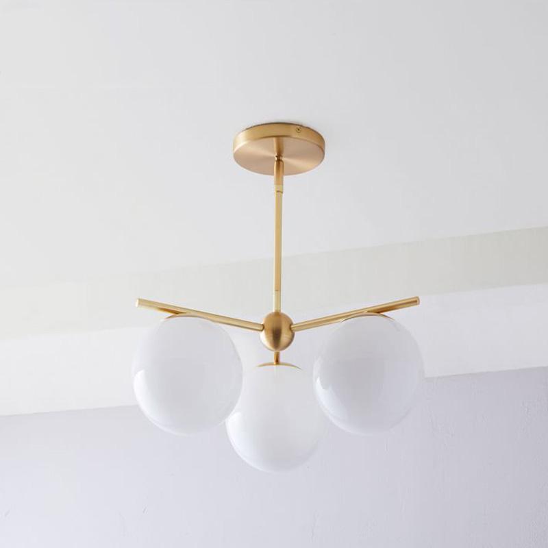 Leander Chandelier Sphere & Stem Modern Gold LED