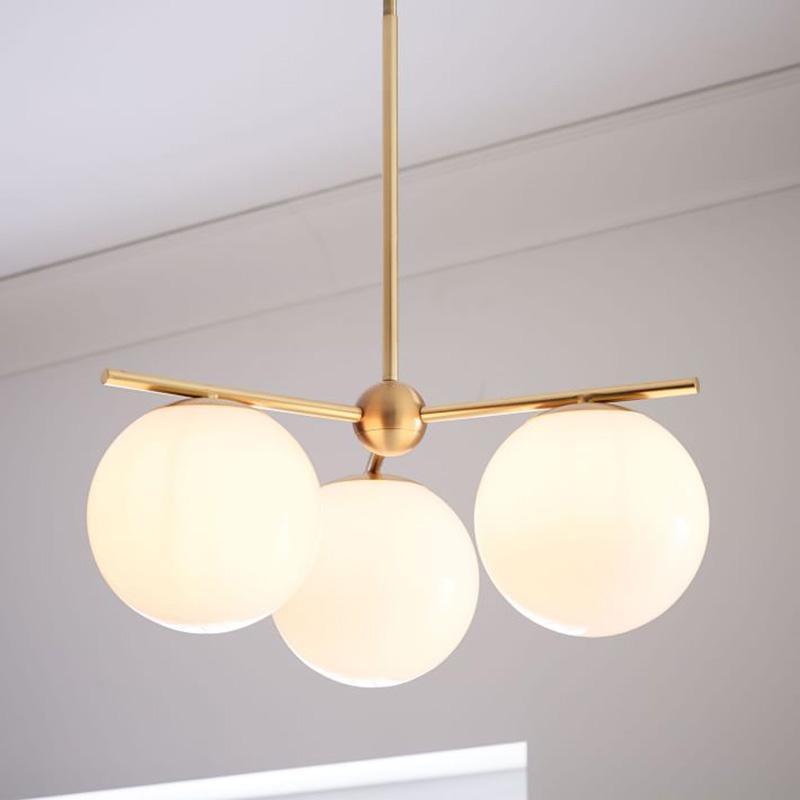Leander Chandelier Sphere & Stem Modern Gold LED