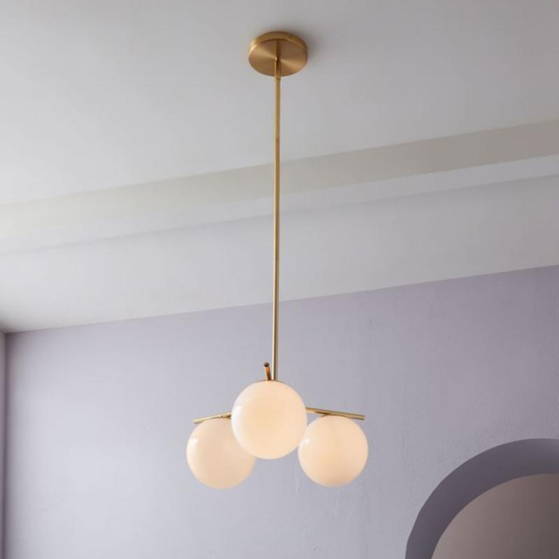 Leander Chandelier Sphere & Stem Modern Gold LED