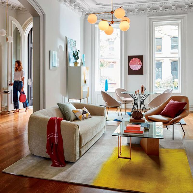 Leander Chandelier Sphere & Stem Modern Gold LED