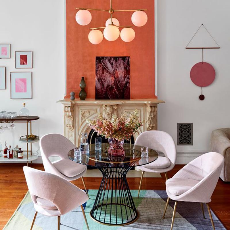 Leander Chandelier Sphere & Stem Modern Gold LED