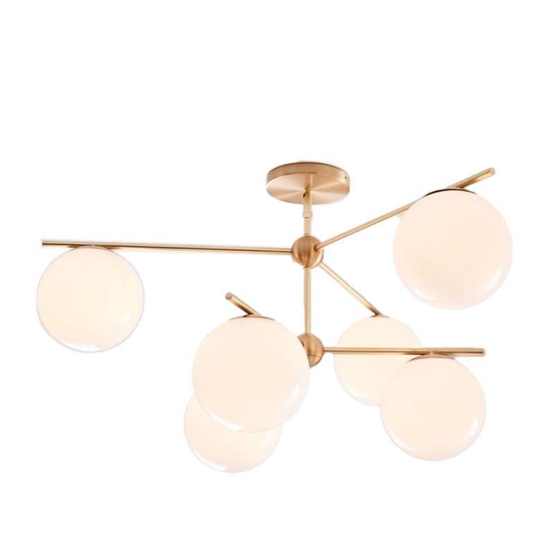 Leander Chandelier Sphere & Stem Modern Gold LED