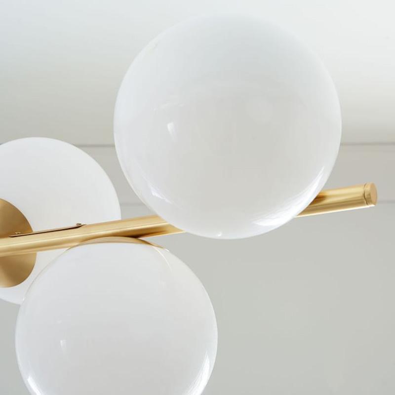 Leander Chandelier Sphere & Stem Modern Gold LED