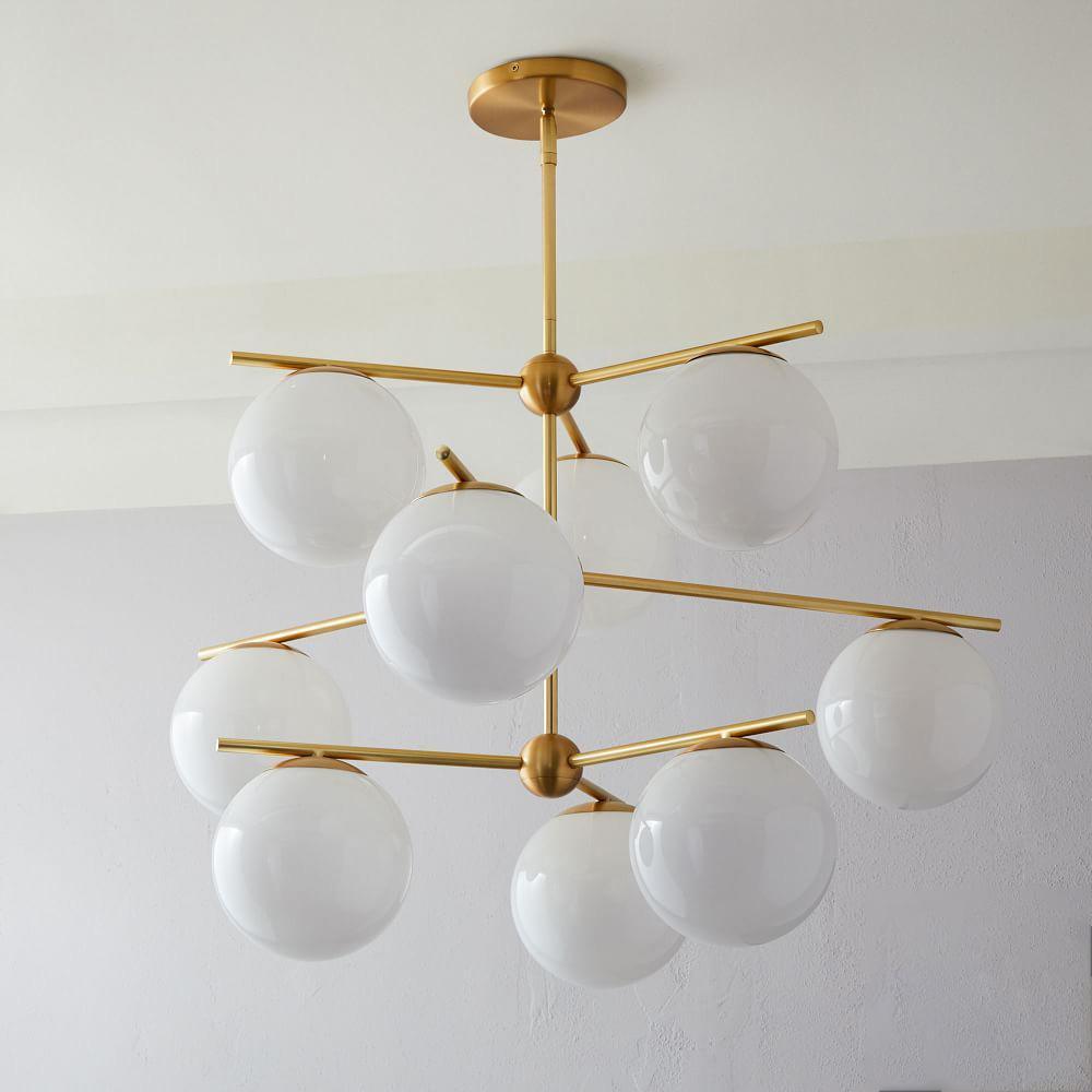 Leander Chandelier Sphere & Stem Modern Gold LED