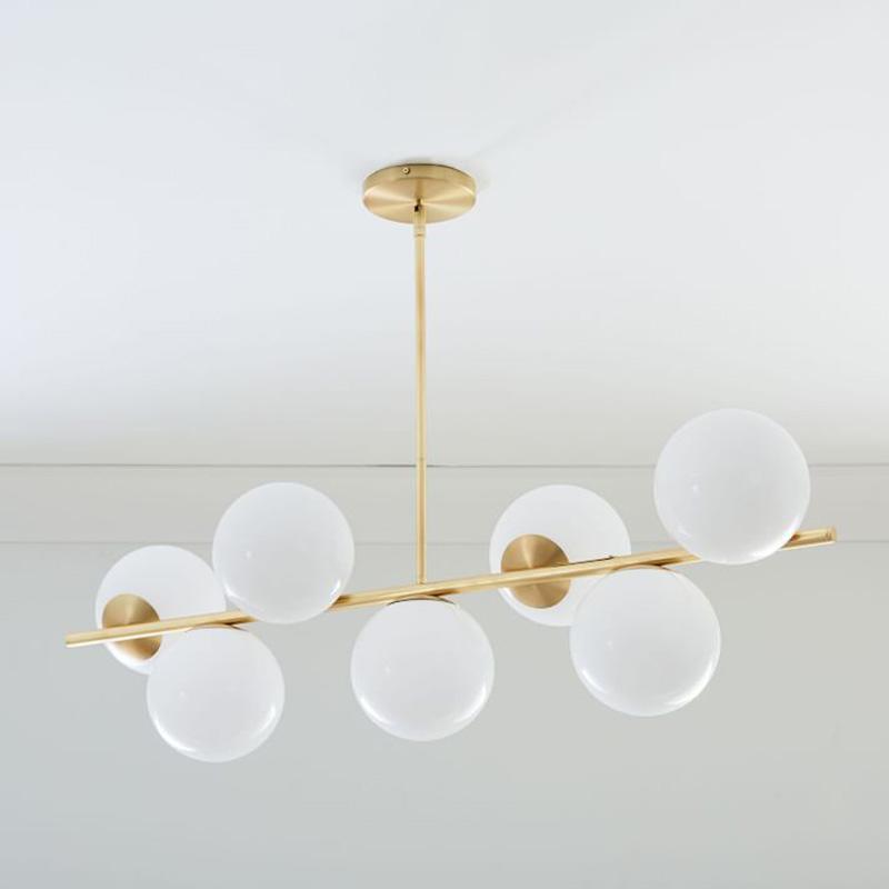 Leander Chandelier Sphere & Stem Modern Gold LED