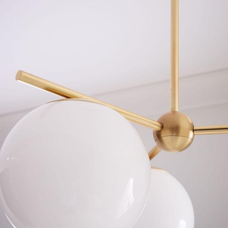 Leander Chandelier Sphere & Stem Modern Gold LED