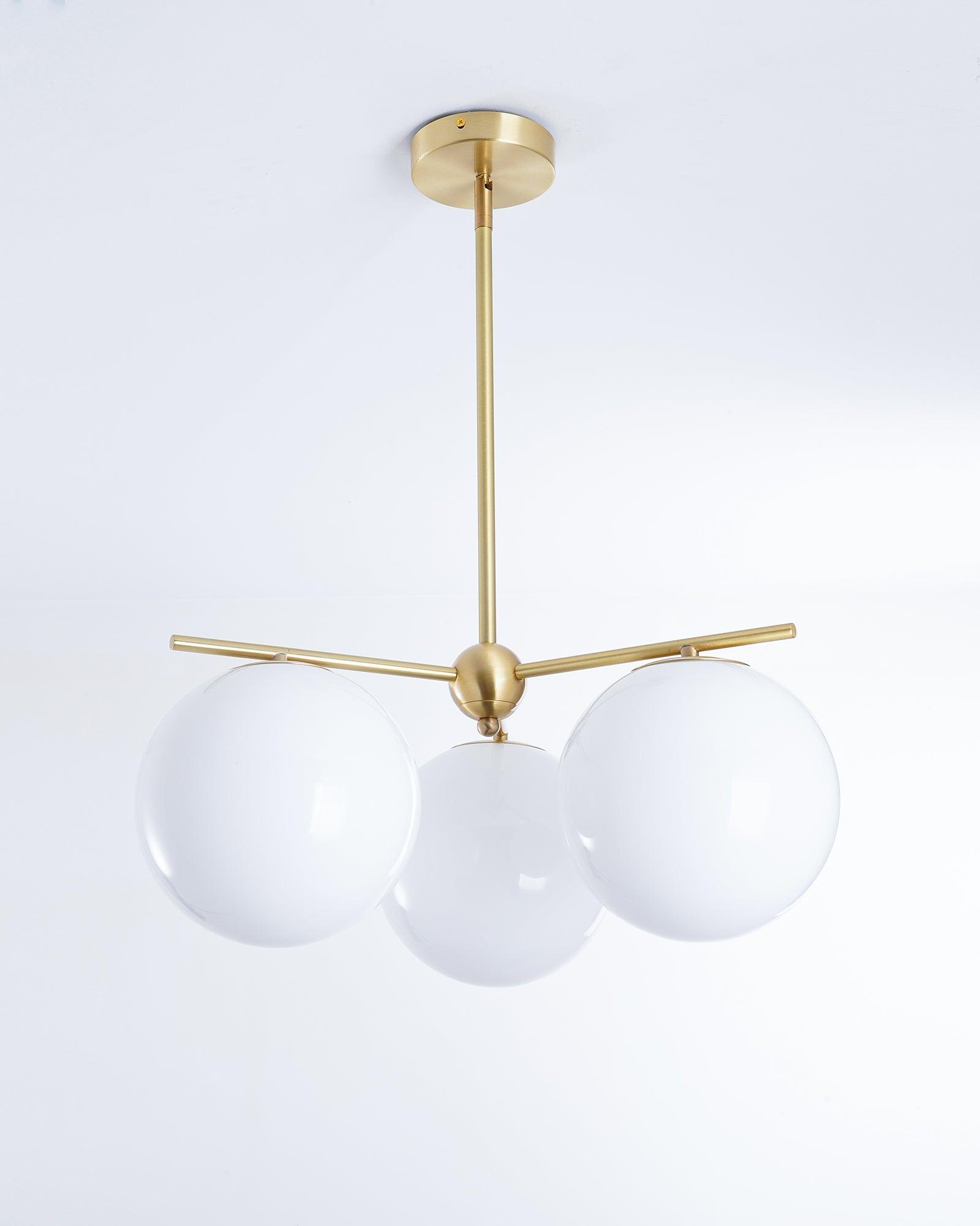 Leander Chandelier Sphere & Stem Modern Gold LED