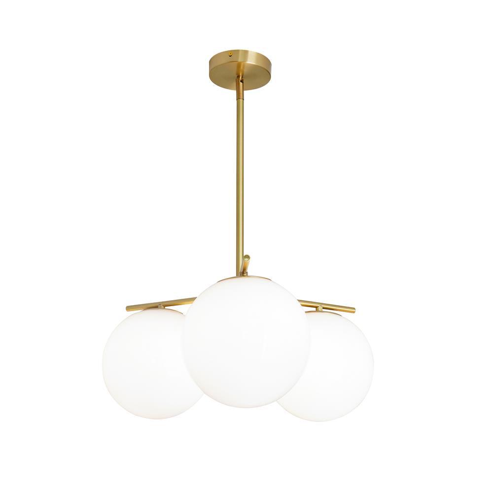 Leander Chandelier Sphere & Stem Modern Gold LED