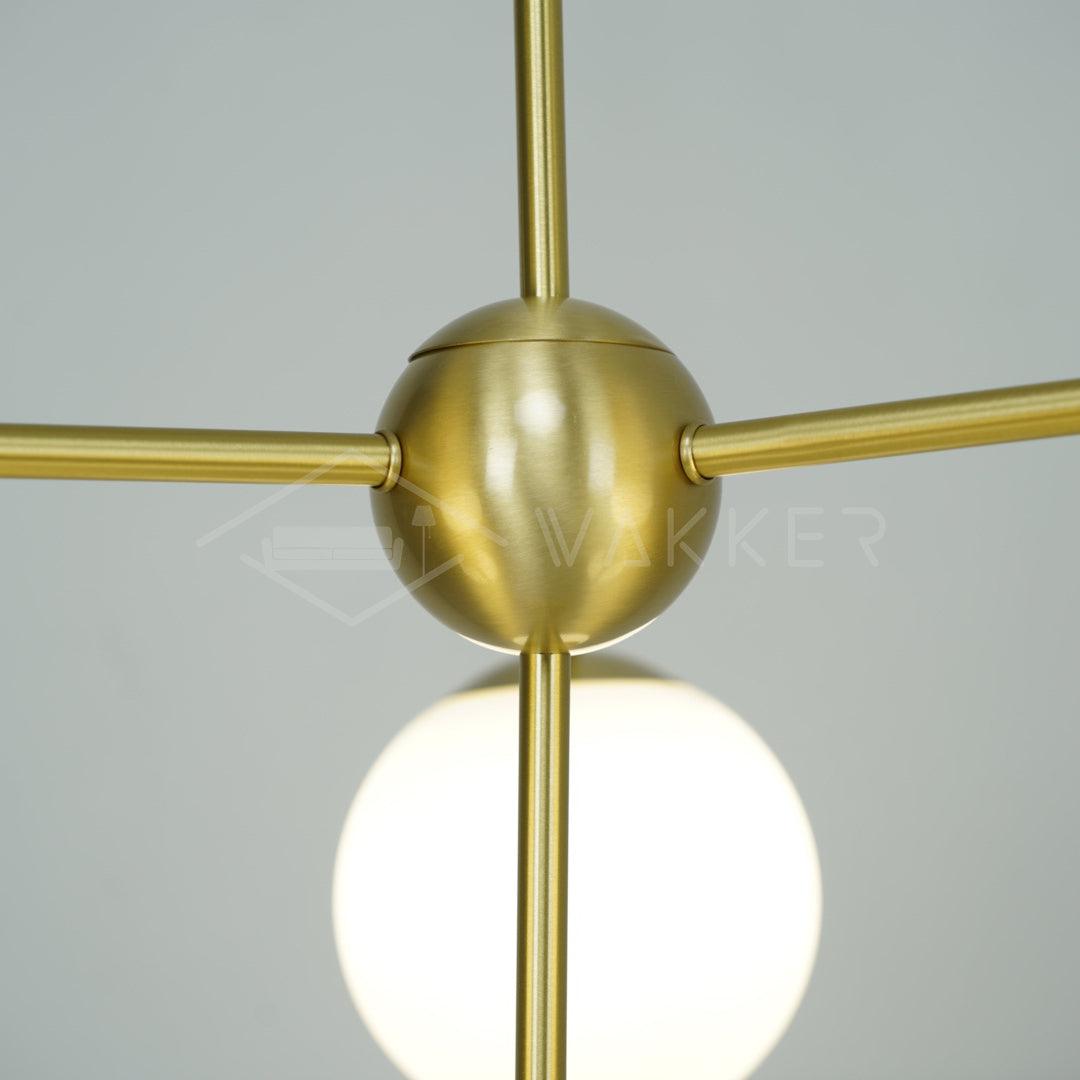 Leander Chandelier Sphere & Stem Modern Gold LED
