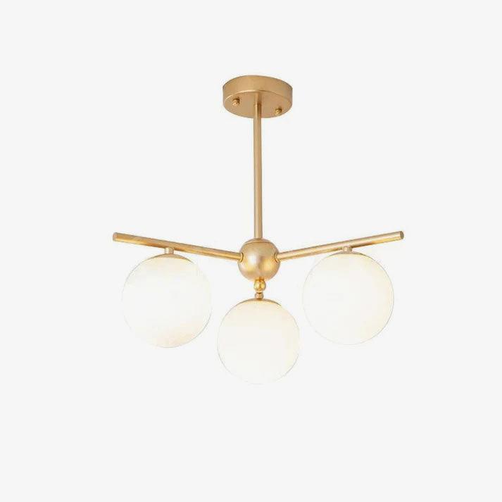 Leander Chandelier Sphere & Stem Modern Gold LED