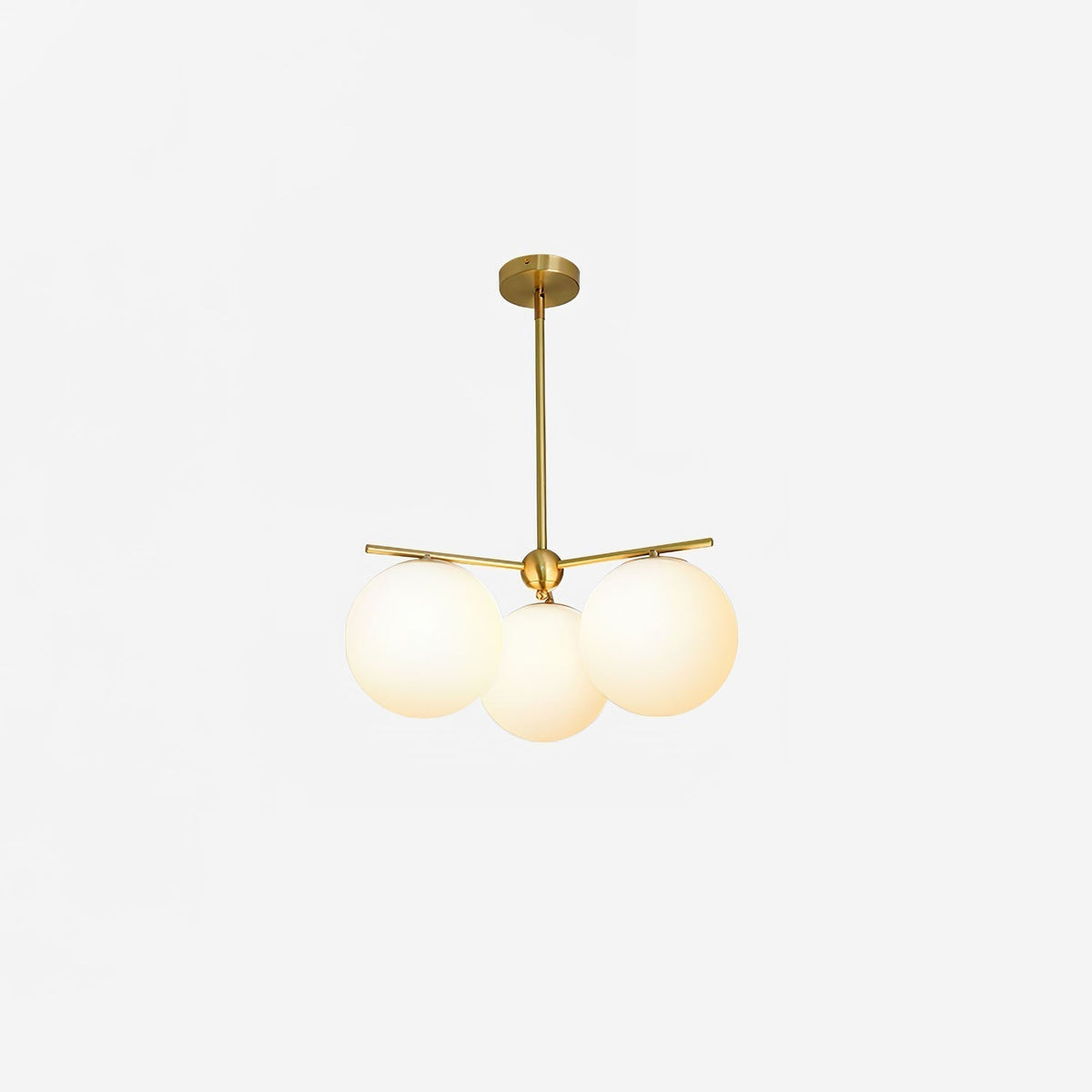 Leander Chandelier Sphere & Stem Modern Gold LED