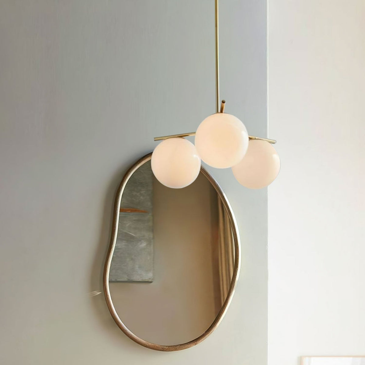 Leander Chandelier Sphere & Stem Modern Gold LED