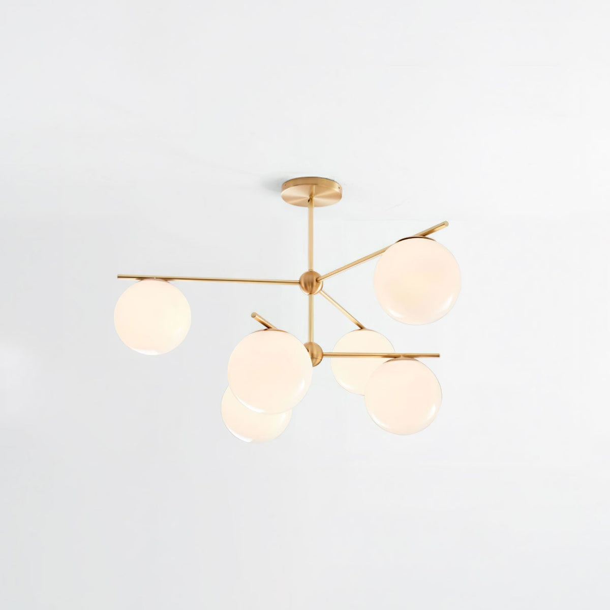 Leander Chandelier Sphere & Stem Modern Gold LED