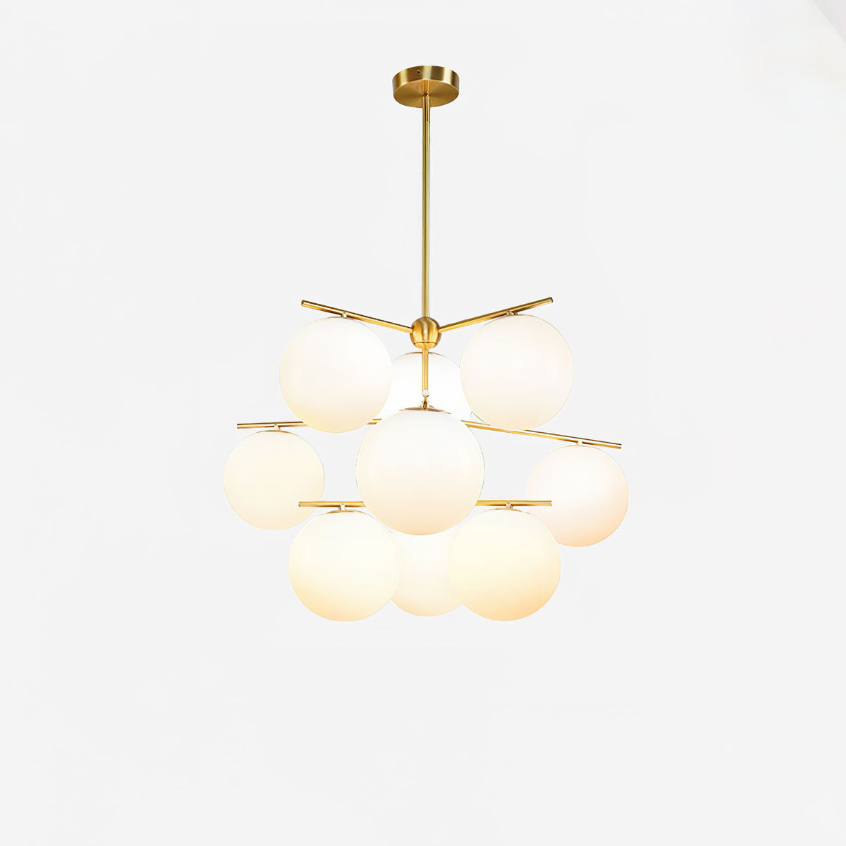 Leander Chandelier Sphere & Stem Modern Gold LED