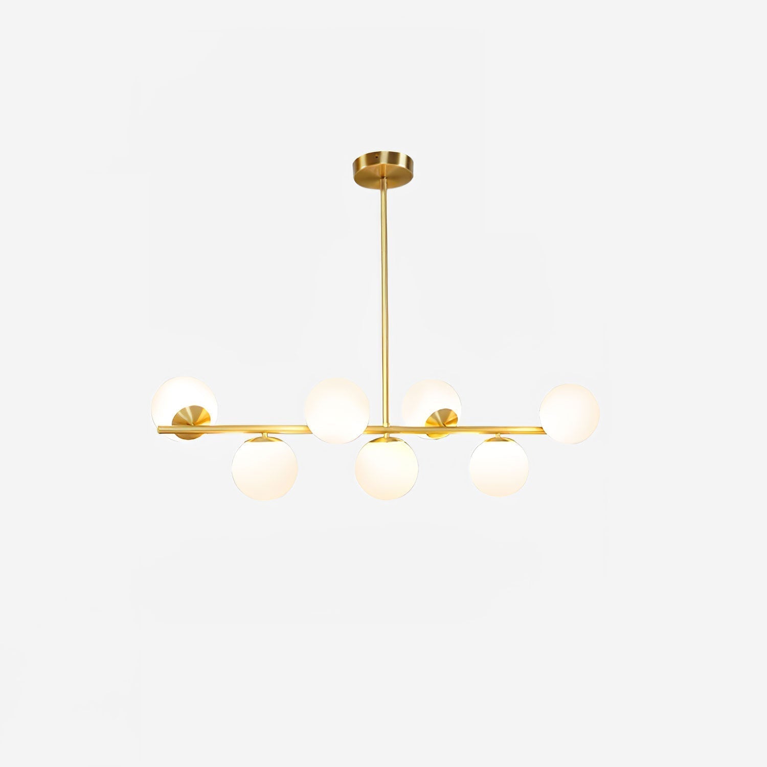 Leander Chandelier Sphere & Stem Modern Gold LED