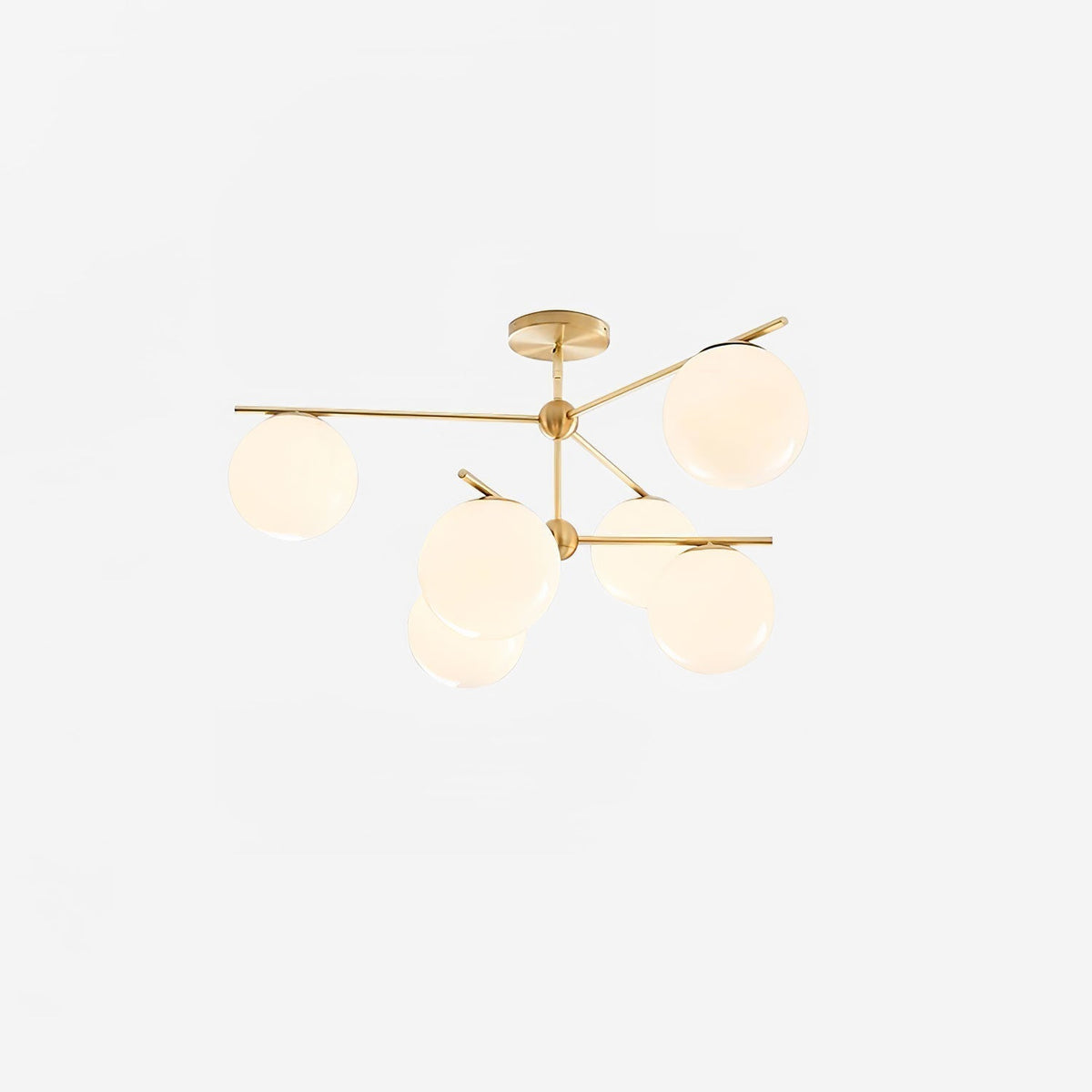 Leander Chandelier Sphere & Stem Modern Gold LED