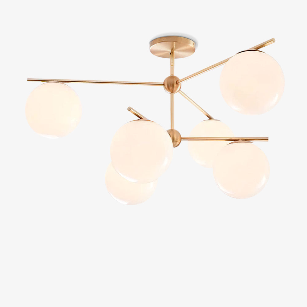 Leander Chandelier Sphere & Stem Modern Gold LED