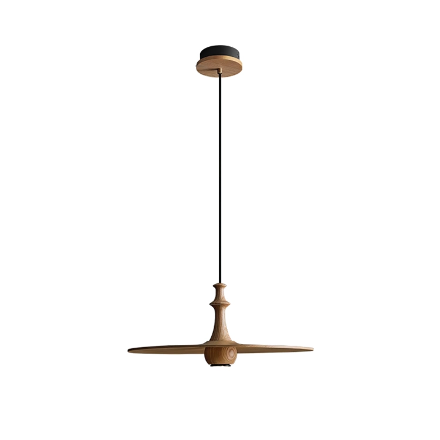 Syrinyra Sculptural Wood Disc Pendant Light