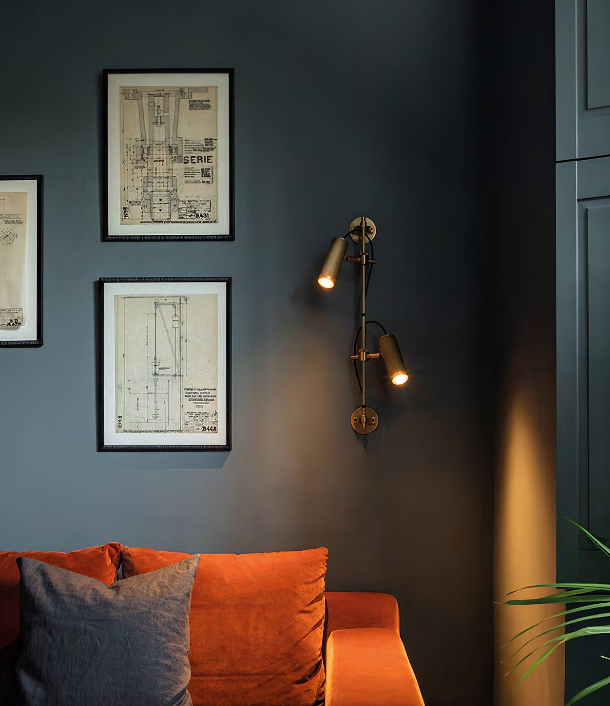 Kirixel Brass Industrial Wall Lamp