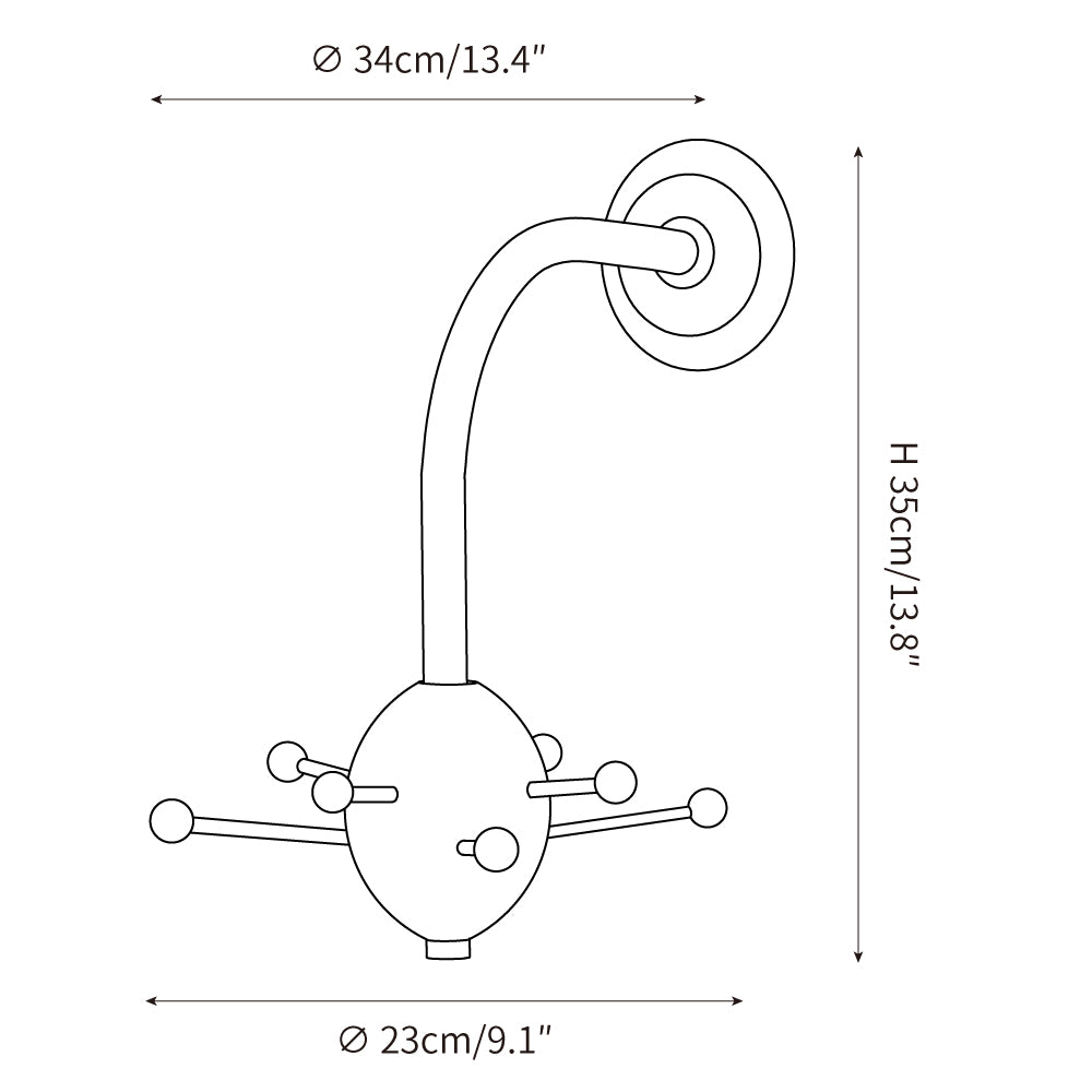 Sputnik Wall Coat Rack Colorful Hooks Modern Hallway - Neutral Decor