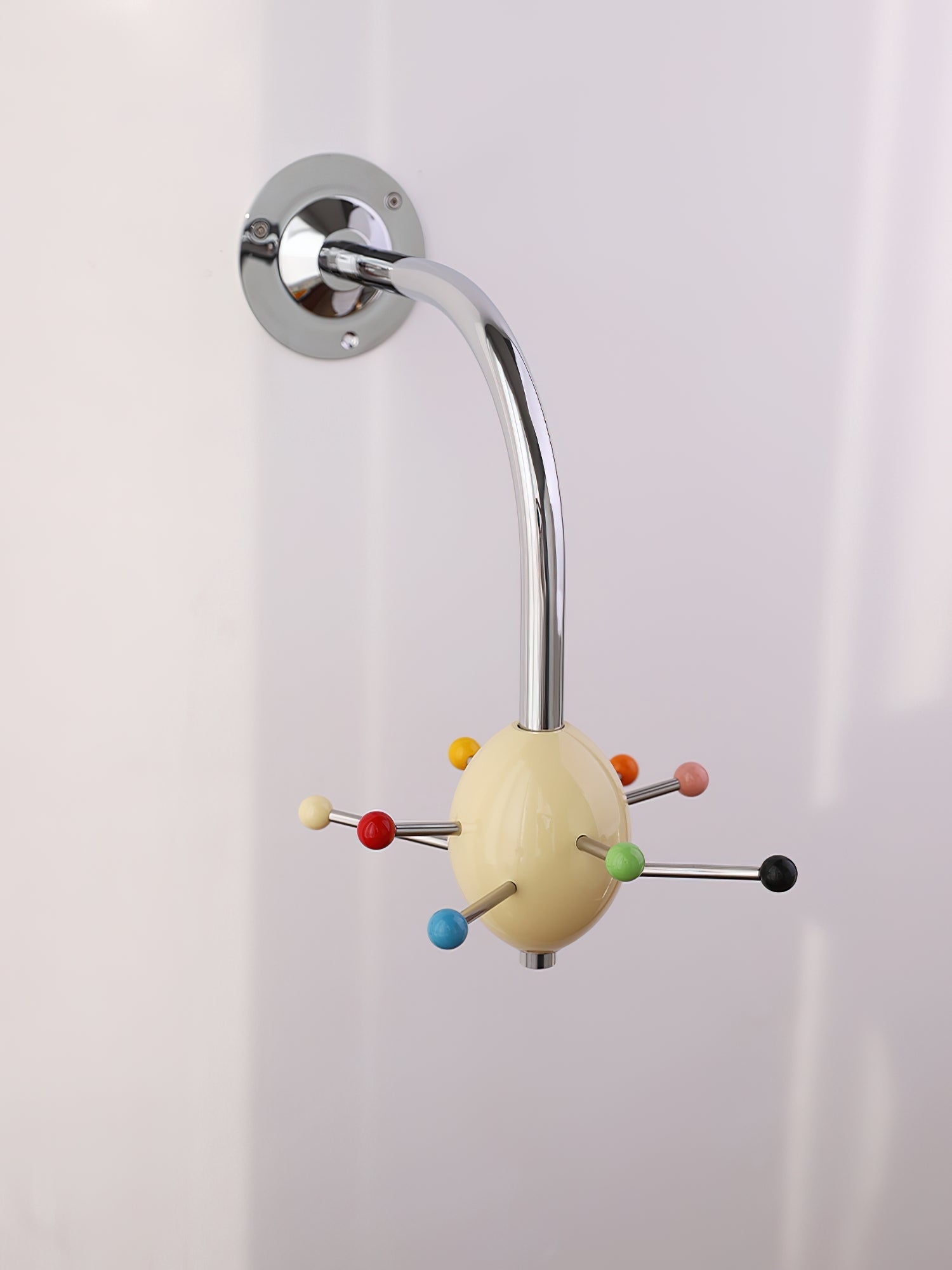 Sputnik Wall Coat Rack Colorful Hooks Modern Hallway - Neutral Decor