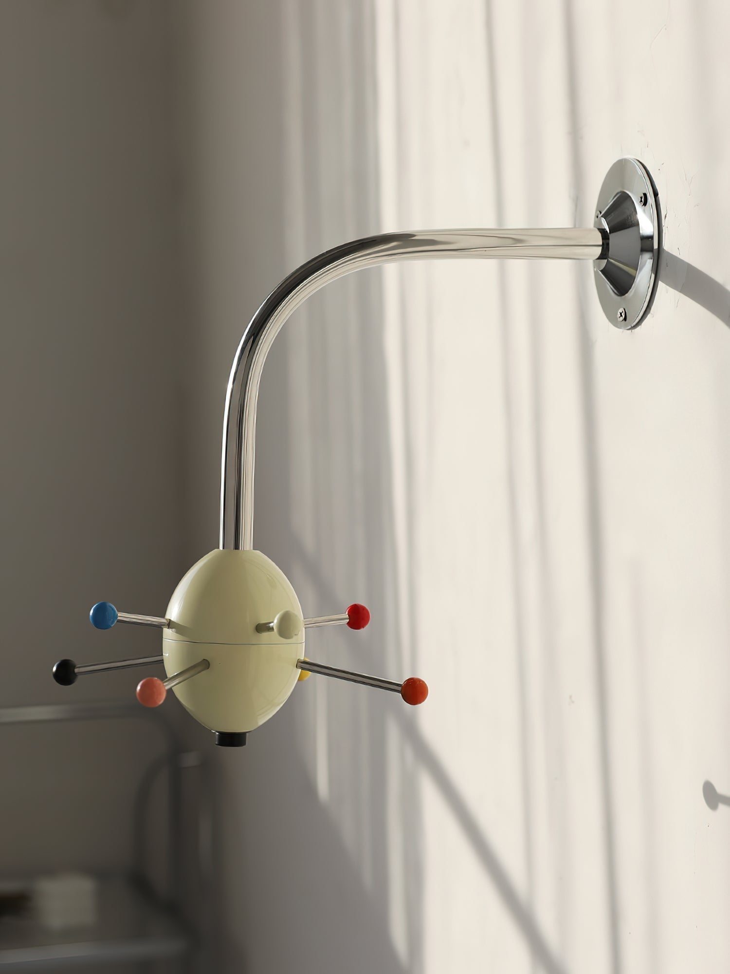 Sputnik Wall Coat Rack Colorful Hooks Modern Hallway - Neutral Decor