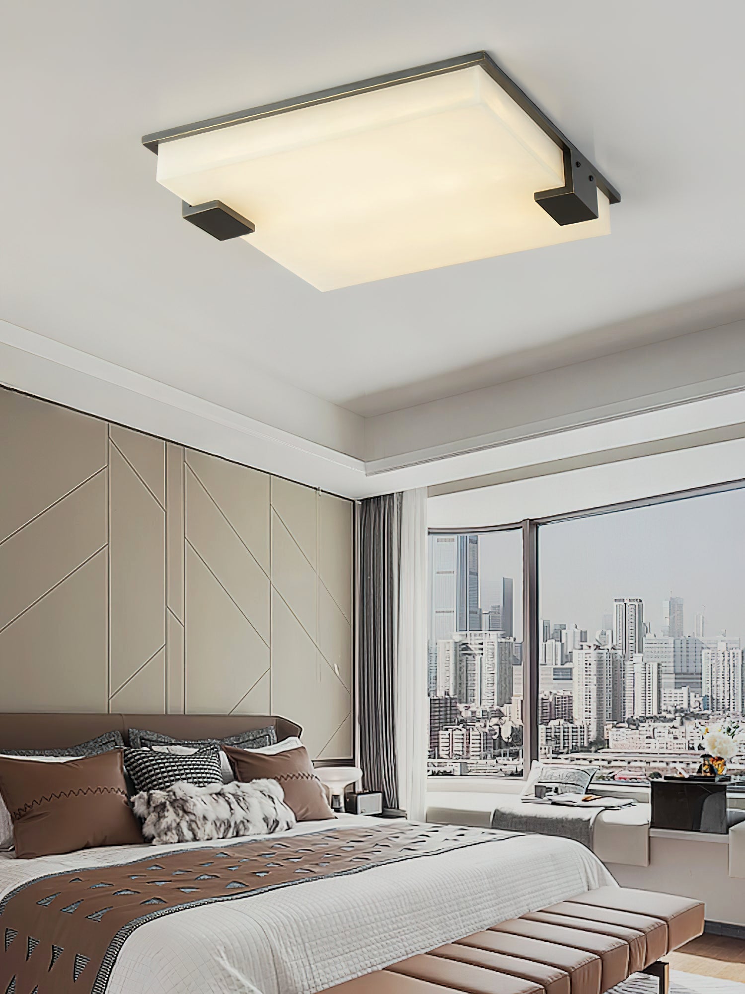 Kevenq Minimalist Alabaster Ceiling Light