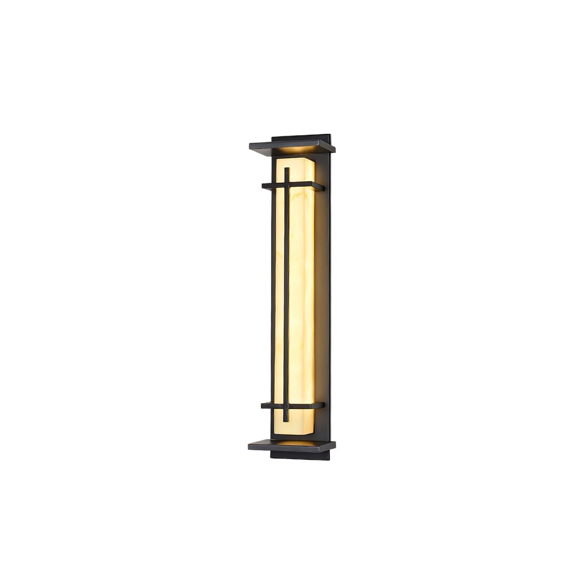 Ray Square Outdoor Wall Light Imitation Alabaster Waterproof - Neutral Decor