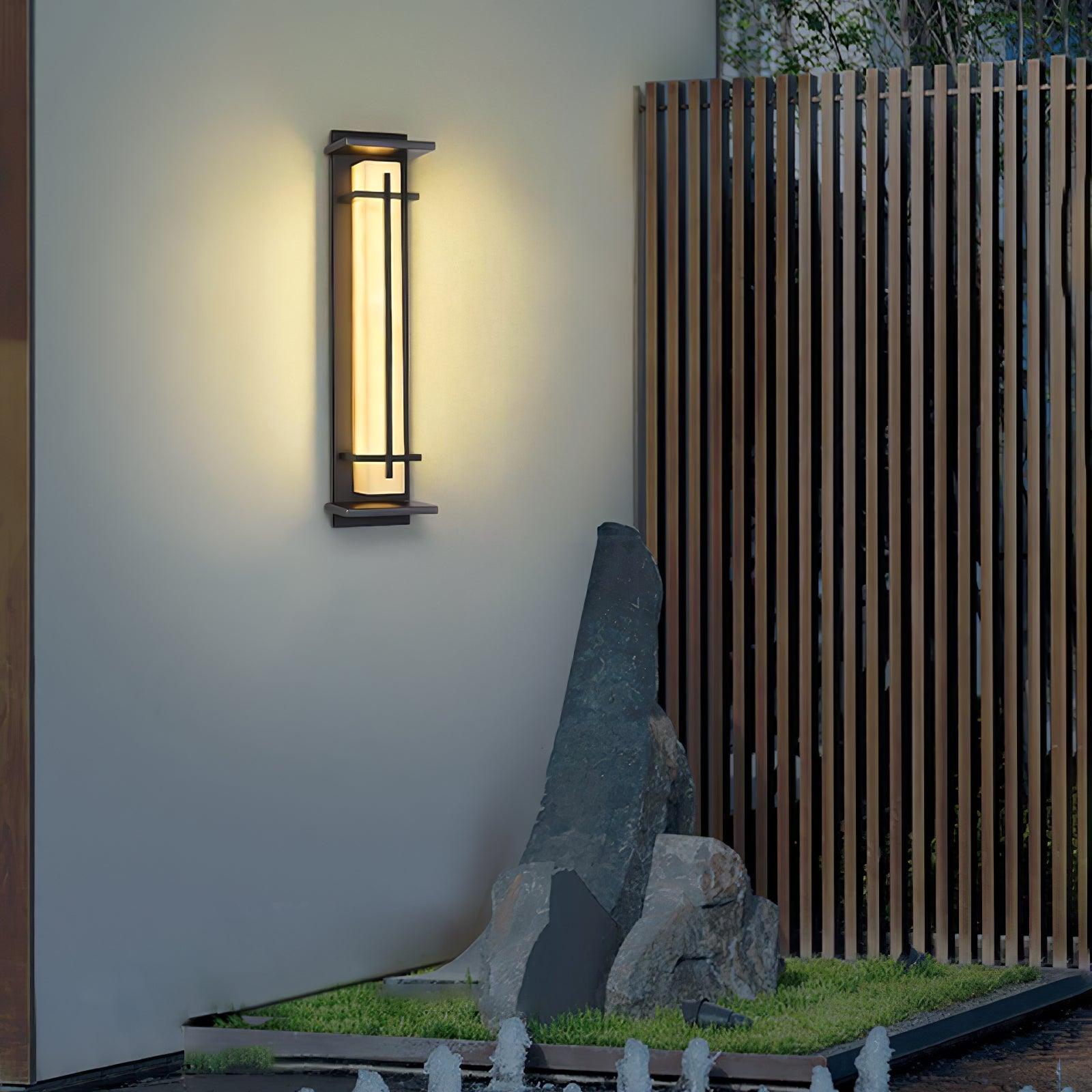 Ray Square Outdoor Wall Light Imitation Alabaster Waterproof - Neutral Decor