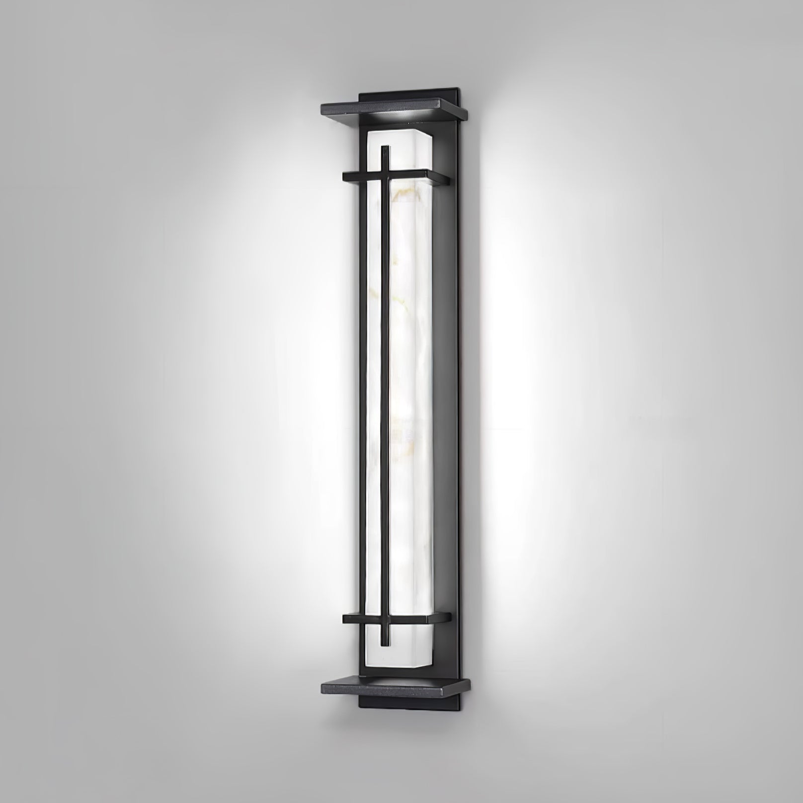 Ray Square Outdoor Wall Light Imitation Alabaster Waterproof - Neutral Decor