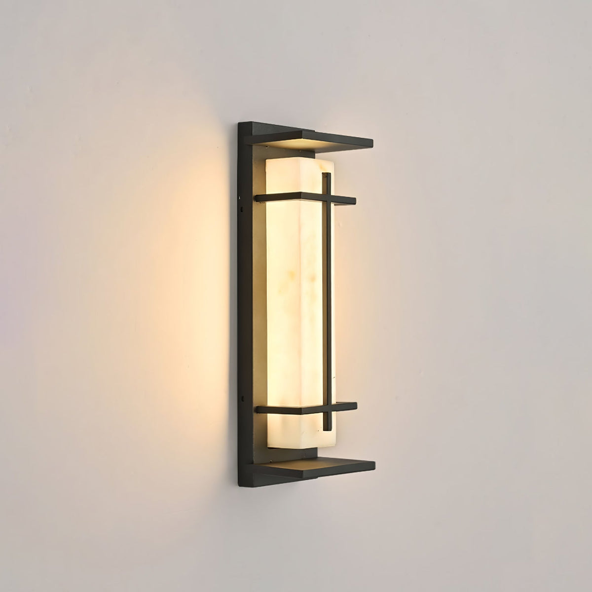 Ray Square Outdoor Wall Light Imitation Alabaster Waterproof - Neutral Decor