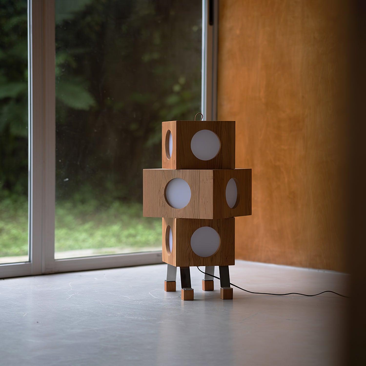 Zalynora Stacked Wood Floor Lamp