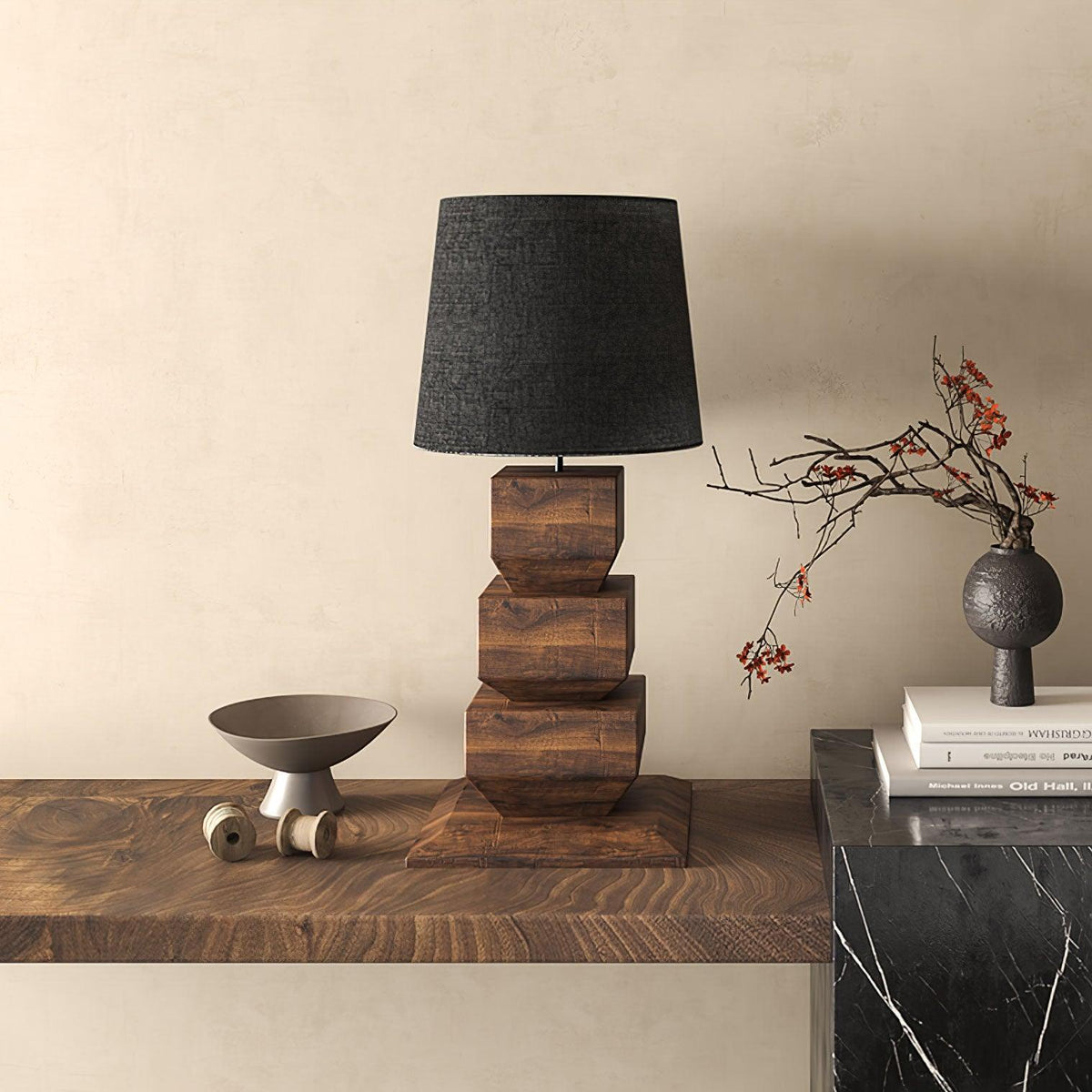 Saev Stacked Wooden Table Lamp