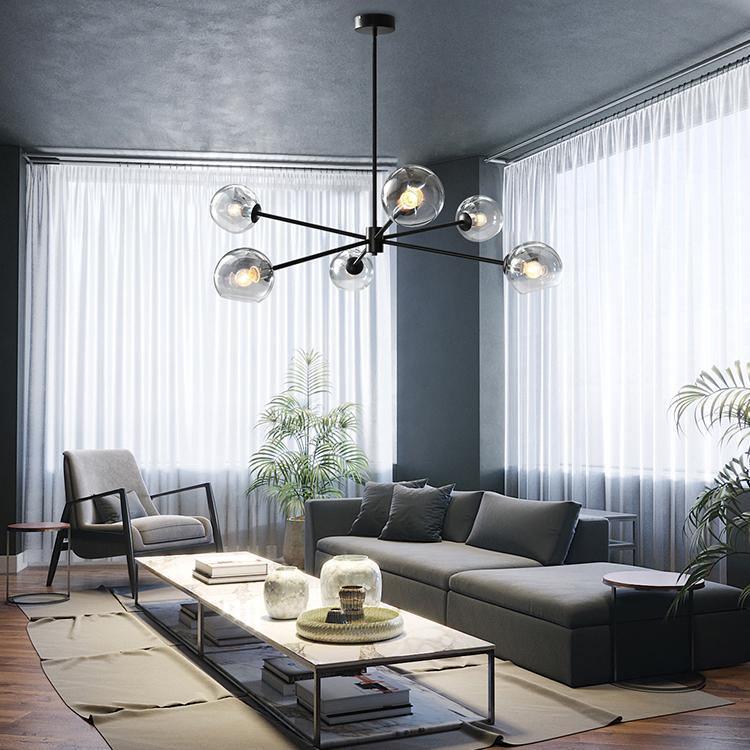 Aristin Chandelier Staggered Glass 6-Light