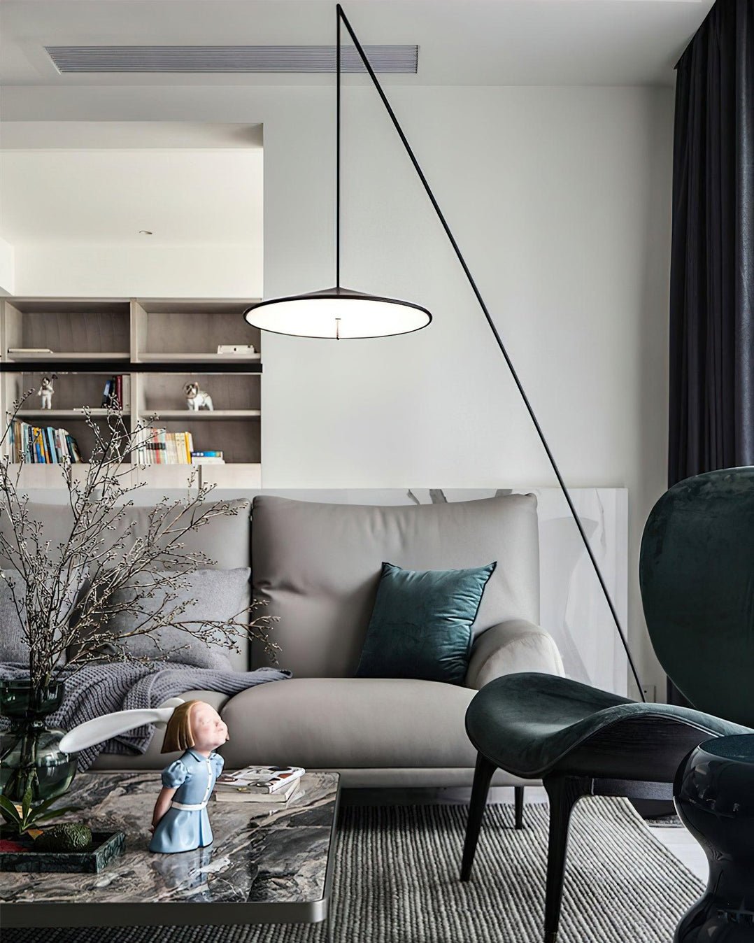 Arcana Black Minimalist Floor Lamp